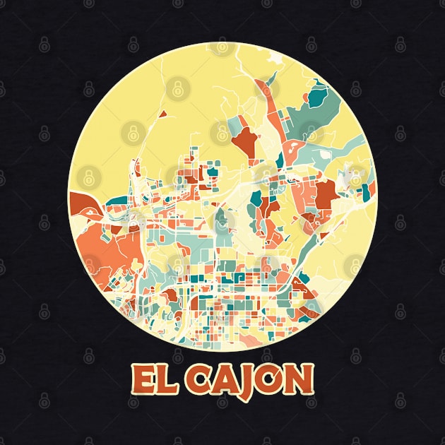 El Cajon California map in mozaique colors by SerenityByAlex